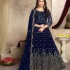 Elegant Navy Blue Color Georgette Multi Thread Zari Anarkali Suit