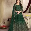Elegant Stone Green Color Georgette Multi Thread Zari Anarkali Suit
