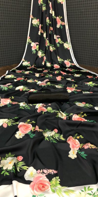 Fancy Light Black Color Devsena Soft Silk Saree Digital Print Saree