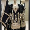 Fancy Black Chinnon Silk Embroidery Coding Dori Salwar Suit