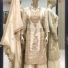 Fancy Golden Chinnon Silk Embroidery Coding Dori Salwar Suit