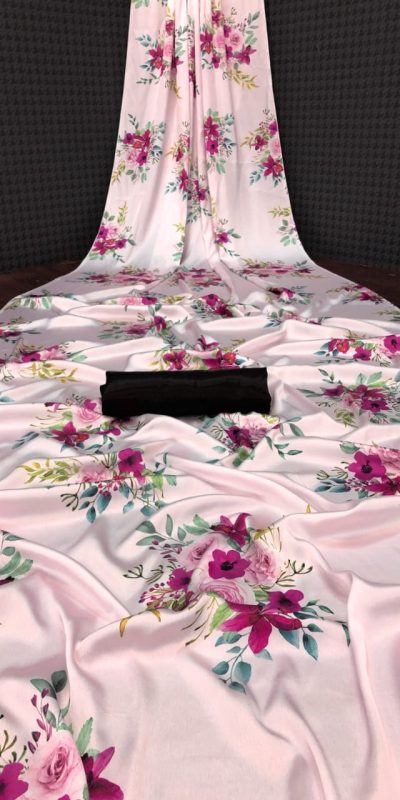 Fancy Light Pink Color Devsena Soft Silk Saree Digital Print Saree