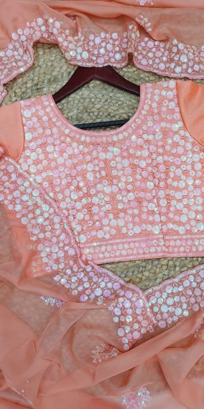 Fancy Orange Color Pure Soft Tabby Organza Butta Work Saree