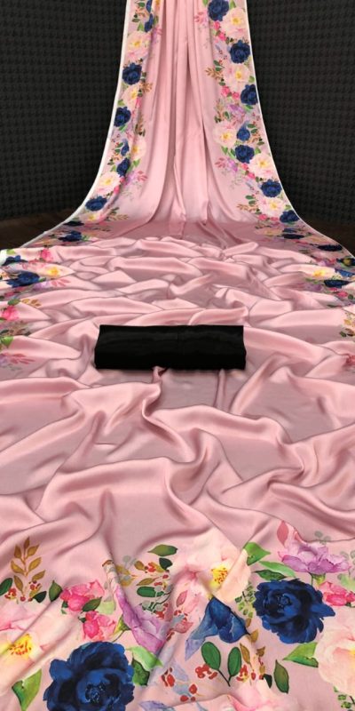 Fancy Peach Color Devsena Soft Silk Saree Digital Print Saree