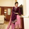 Fancy Wine Color Georgette Embroidery Stone Work Sharara Suit