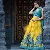 Fancy Yellow Color Chant Crepe Kalamkari Print Lehenga Choli
