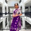 Fashionable Violet Color Soft Lichi Silk Beautiful Rich Pallu Saree