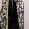 Feminine Black Color Net Embroidery Diamond Work Sharara Suit