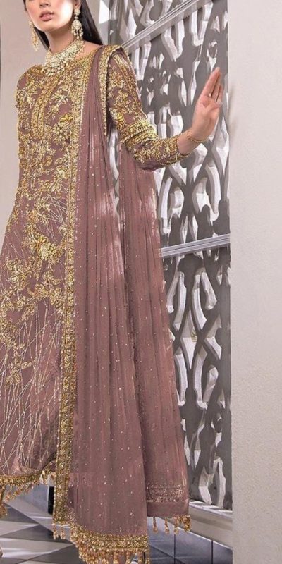 Feminine Magenta Color Net Embroidery Diamond Sharara Suit