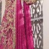Feminine Pink Color Net Embroidery Diamond Work Sharara Suit