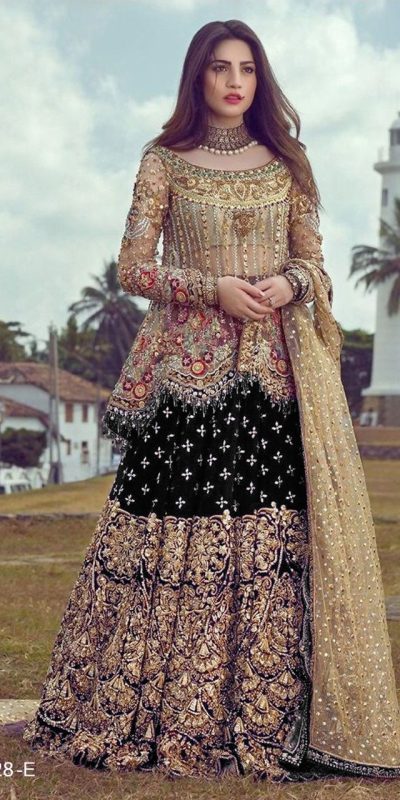 Fine Black Heavy Net Coding sequence Embroidery Lehenga Choli