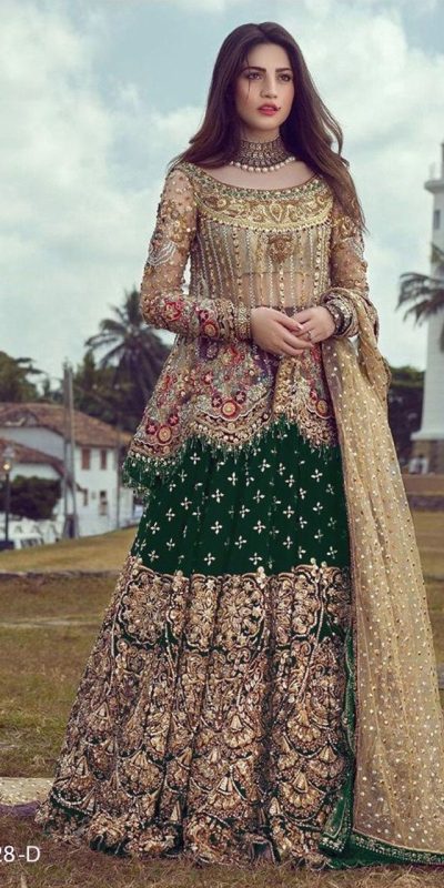 Fine Green Net Coding sequence Embroidery Lehenga Choli
