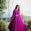 Glamorous Purple Color Georgette Embroidery Anarkali Suit