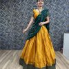 Glamorous Yellow Color Choline Jaccard Patta Lehenga Choli