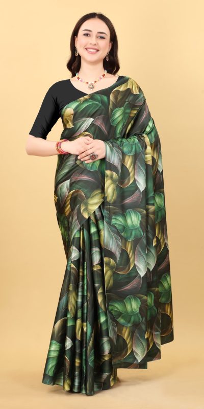 Graceful Black Color Devsena Soft Silk Saree Digital Printed Saree