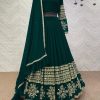 Graceful Dark Green Color Georgette Embroidery Lehenga Choli