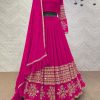 Graceful Pink Color Georgette Embroidery Sequins Lehenga Choli