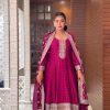Graceful Rani Pink Color Faux Georgette Coding sequence Salwar Suit