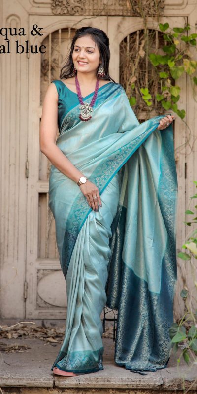 Grand Blue Color Soft Kanjivaram Silk Beautiful Rich Pallu Saree