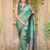 Grand Peacock Green Color Kanjivaram Beautiful Rich Pallu Saree