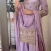 Grand Purple Color Georgette Embroidery Sequence Salwar Suit