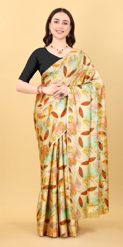 Majestic Mustard Color Devsena Soft Silk Digital Printed Saree