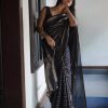 Musical Silver Black 2 Color Soft Lichi Silk Ordinary Design Saree