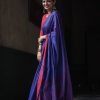 Mystical Royal Blue Color Soft Lilan Slab Beautiful Rich Pallu Saree
