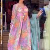 Nice Multi Color Chinon silk Digital Print real Mirror Work Kurti