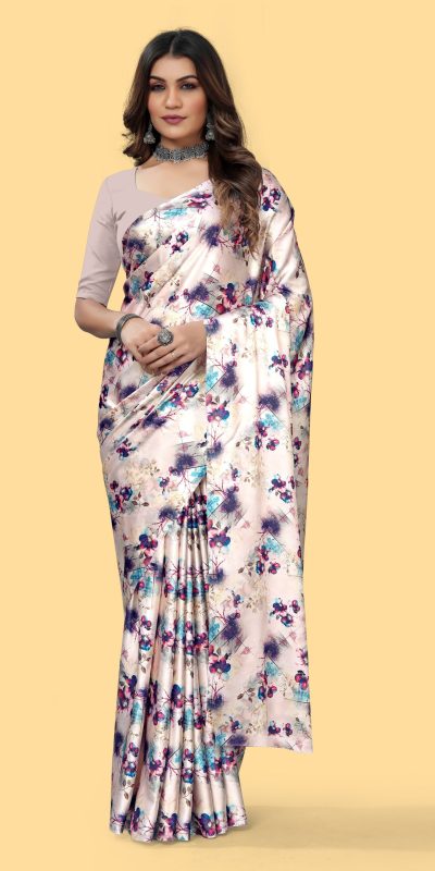 Nice Purple Color Devsena Soft Silk Digital Printed Work Saree