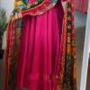 Nice Red Maliy Satin Digital Print Real Mirror Dupatta Anarkali Suit