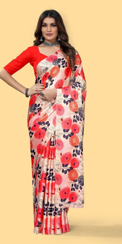 Nice Rose Pink Color Devsena Soft Silk Digital Printed Saree