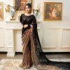 Peaceful Black Color Heavy Dual Sequins Embroidery Work Saree