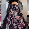 Perfectly Black Georgette Double Sequins Embroider Lehenga Choli