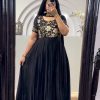 Pretty Black Color Faux Georgette Multi-Thread Work Anarkali Suit