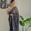 Pretty Black Color Soft Organza Zari With Sequence Saree