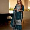 Pretty Green Color Georgette Embroidery Sequence Salwar Suit