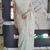 Pretty Light Green Color Georgette Thread Sequence Lace Saree