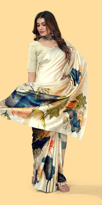 Pretty Light Yellow Color Devsena Soft Silk Digital Printed Saree