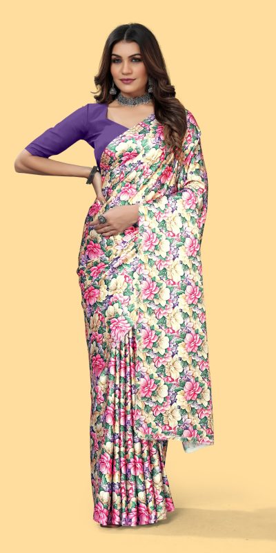 Pretty Pink Color Devsena Soft Silk Digital Printed Saree