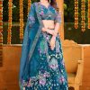 Pure Blue Color Butterfly Net Sequins Embroidered Lehenga Choli