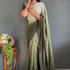 Radiant Green Color Pure Chinon Chiffon Sirvoski Dimond Saree