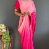 Radiant Pink Color Pure Chinon Chiffon Sirvoski Dimond Saree