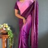 Radiant Purple Color Pure Chinon Chiffon Sirvoski Dimond Saree