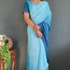 Radiant Royal Blue Pure Chinon Chiffon Sirvoski Dimond Saree