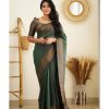 Slightly Green Color Soft Lichi Silk Cloth Rich Pallu All Over Saree