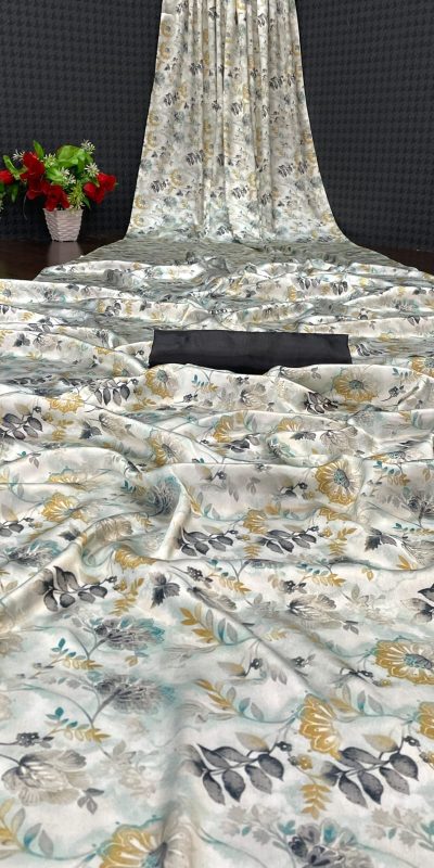 Softly Cream Color Devsena Soft Silk Saree Digital Print Saree