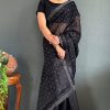 Special Black Color Pure Satara Heavy Siloski Dimond Work Saree