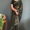 Special Grey Color Pure Satara Heavy Siloski Dimond Work Saree