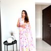 Special Light Pink Color faux Georgette Digital Printed Allover Saree